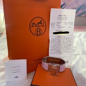 Hermès Clic Clac H Bracelet, Pink